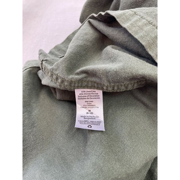 Time and Tru Cargo Jacket Linen Women’s M Army Green Shacket - Picture 6 of 8
